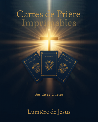 Cartes de Prière Imprimables – Set de 12 Cartes Lumière de Jésus