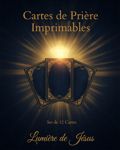 Cartes de Prière Imprimables – Set de 12 Cartes Lumière de Jésus